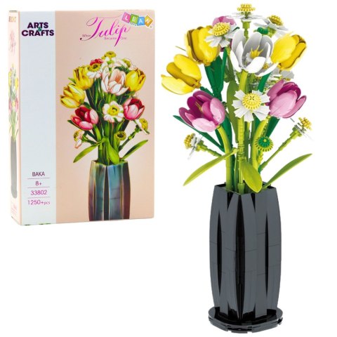 Klocki Konstrukcyjne Bukiet Tulipany W Wazonie 1250 el. LEAN Toys Klocki Konstrukcyjne Bukiet Tulipany W Wazonie 1250 el. LEAN Toys