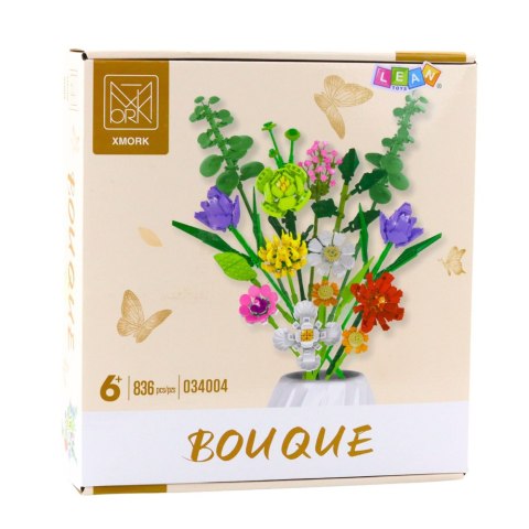 Klocki Konstrukcyjne Dekoracyjny Bukiet Kwiaty Kolorowe 836 el. LEAN Toys Klocki Konstrukcyjne Dekoracyjny Bukiet Kwiaty Kolorowe 836 el. LEAN Toys