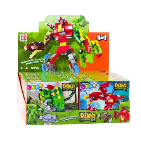 Klocki Konstrukcyjne Dinozaur Robot 2w1 50-70 el. Mix LEAN TOYS Klocki Konstrukcyjne Dinozaur Robot 2w1 50-70 el. Mix LEAN TOYS