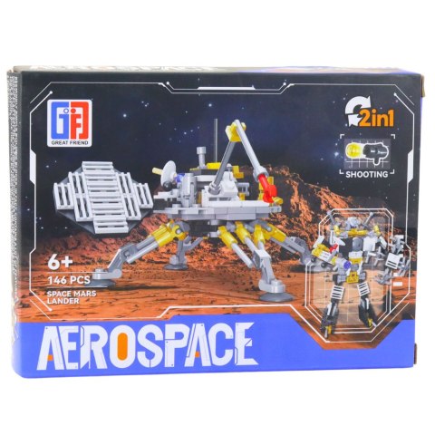 Klocki Konstrukcyjne Lądownik Marsjański Robot Kosmiczny 2w1 146 el. LEAN TOYS Klocki Konstrukcyjne Lądownik Marsjański Robot Kosmiczny 2w1 146 el. LEAN TOYS
