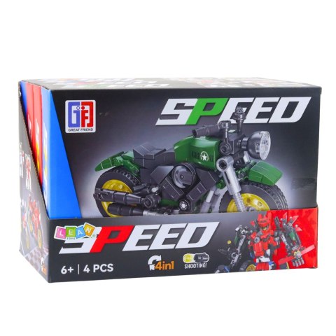 Klocki Konstrukcyjne Motor Motocykl Robot 2w1 217-222 el. Mix LEAN Toys Klocki Konstrukcyjne Motor Motocykl Robot 2w1 217-222 el. Mix LEAN Toys