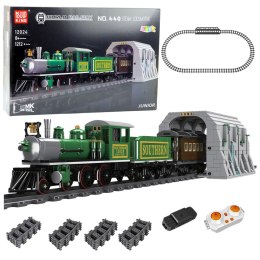 Klocki Konstrukcyjne Pociąg Parowy Zdalnie Sterowany RC Zielony 1212 el. LEAN Toys