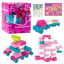 Klocki Konstrukcyjne Przestrzenne Pastelowe Różowe 150 el. LEAN Toys