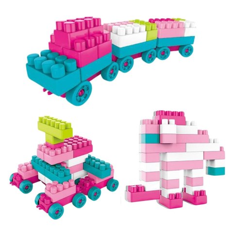Klocki Konstrukcyjne Przestrzenne Pastelowe Różowe 150 el. LEAN Toys Klocki Konstrukcyjne Przestrzenne Pastelowe Różowe 150 el. LEAN Toys