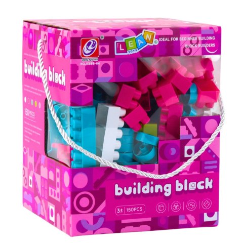 Klocki Konstrukcyjne Przestrzenne Pastelowe Różowe 150 el. LEAN Toys Klocki Konstrukcyjne Przestrzenne Pastelowe Różowe 150 el. LEAN Toys