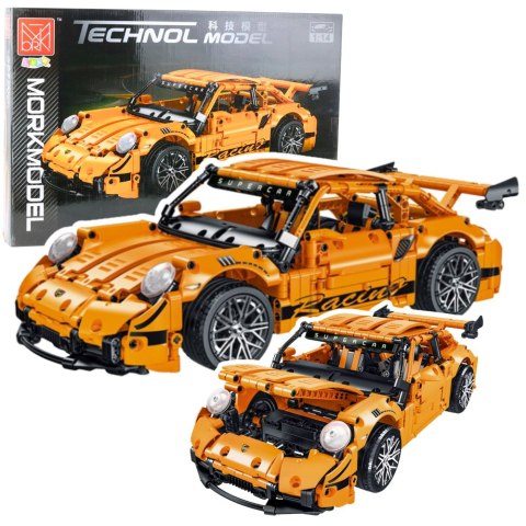 Klocki Konstrukcyjne Samochód GT Racing Pomarańczowy 1:14 1268 el. LEAN Toys