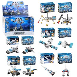 Klocki Konstrukcyjne Zestaw Kosmiczny Rakiety Anteny Roboty 2w1 44-54 el. LEAN Toys
