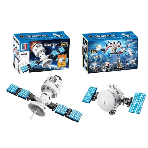 Klocki Konstrukcyjne Zestaw Kosmiczny Rakiety Anteny Roboty 2w1 44-54 el. LEAN Toys Klocki Konstrukcyjne Zestaw Kosmiczny Rakiety Anteny Roboty 2w1 44-54 el. LEAN Toys