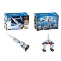 Klocki Konstrukcyjne Zestaw Kosmiczny Rakiety Anteny Roboty 2w1 44-54 el. LEAN Toys