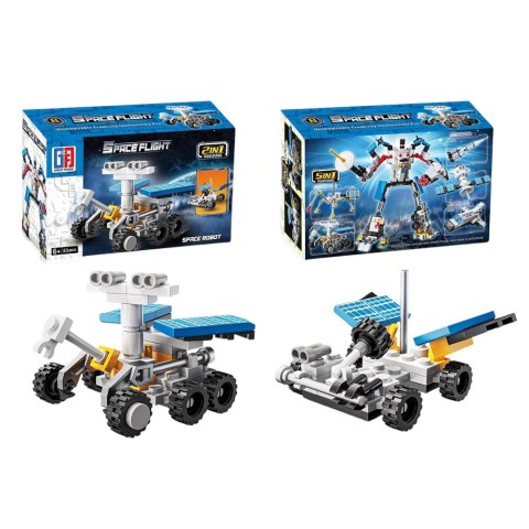 Klocki Konstrukcyjne Zestaw Kosmiczny Rakiety Anteny Roboty 2w1 44-54 el. LEAN Toys Klocki Konstrukcyjne Zestaw Kosmiczny Rakiety Anteny Roboty 2w1 44-54 el. LEAN Toys