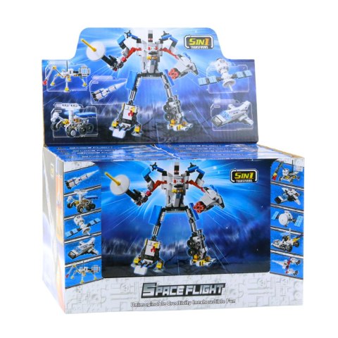 Klocki Konstrukcyjne Zestaw Kosmiczny Rakiety Anteny Roboty 2w1 44-54 el. LEAN Toys Klocki Konstrukcyjne Zestaw Kosmiczny Rakiety Anteny Roboty 2w1 44-54 el. LEAN Toys