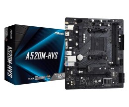 Płyta ASRock A520M-HVS /AMD A520M/DDR4/SATA3/M.2/USB3.1/PCIe3.0/AM4/mATX ASRock