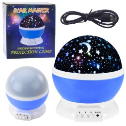 Projektor Gwiazd Obrotowy 360° LED Lampka Nocna Niebieski LEAN Toys
