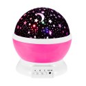 Projektor Gwiazd Obrotowy 360° LED Lampka Nocna Różowy LEAN Toys
