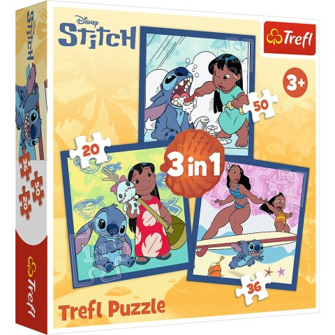 Puzzla 3w1 - Czas ze Stitchem Lilo and Stitch Trefl 34896 Trefl Puzzle