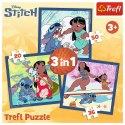 Puzzla 3w1 - Czas ze Stitchem Lilo and Stitch Trefl 34896 Trefl Puzzle