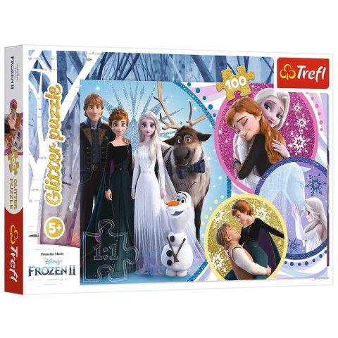 Puzzle - 100 Glitter - W blasku miłości - Disney Kraina Lodu II - Trefl 14817 Trefl Puzzle