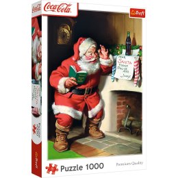 Puzzle - 1000 XMAS - Coca-Cola: Mikołaj przy kominku Trefl 10922 Trefl Puzzle