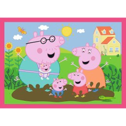 Puzzle - 4w1 (12, 15, 20, 24) - Peppa uwielbia przygody - Świnka Peppa - Trefl 34672 Trefl Puzzle