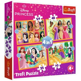 Puzzle - 4w1 (35, 48, 54, 70) - Bajkowe historie - Disney Princess - Trefl 34651 Trefl Puzzle