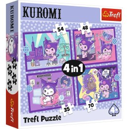 Puzzle - 4w1 (35, 48, 54, 70) - Dzień Kuromi - Hello Kitty - Trefl 34676 Trefl Puzzle