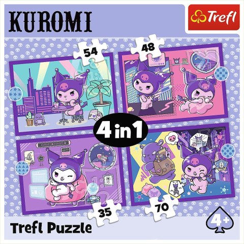 Puzzle - 4w1 (35, 48, 54, 70) - Dzień Kuromi - Hello Kitty - Trefl 34676 Trefl Puzzle Puzzle - 4w1 (35, 48, 54, 70) - Dzień Kuromi - Hello Kitty - Trefl 34676 Trefl Puzzle