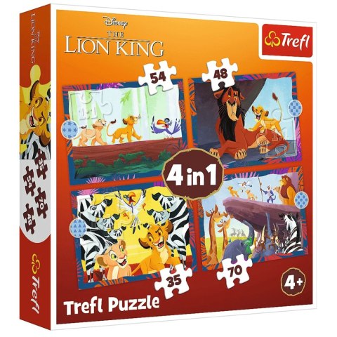 Puzzle - 4w1 (35, 48, 54, 70) - Odważny Król Lew - Disney - Trefl 34653 Trefl Puzzle Puzzle - 4w1 (35, 48, 54, 70) - Odważny Król Lew - Disney - Trefl 34653 Trefl Puzzle