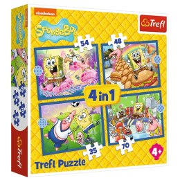 Puzzle - 4w1 (35, 48, 54, 70) - Podwodne Życie SpongeBoba - Trefl 34674 Trefl Puzzle