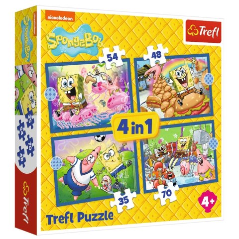 Puzzle - 4w1 (35, 48, 54, 70) - Podwodne Życie SpongeBoba - Trefl 34674 Trefl Puzzle Puzzle - 4w1 (35, 48, 54, 70) - Podwodne Życie SpongeBoba - Trefl 34674 Trefl Puzzle