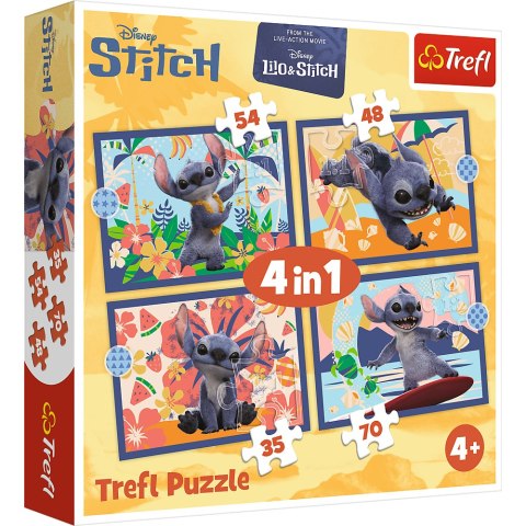 Puzzle - 4w1 (25, 48, 54, 70) - Wakacje na Hawajach - Disney Stitch - Trefl 34666 Trefl Puzzle Puzzle - 4w1 (25, 48, 54, 70) - Wakacje na Hawajach - Disney Stitch - Trefl 34666 Trefl Puzzle