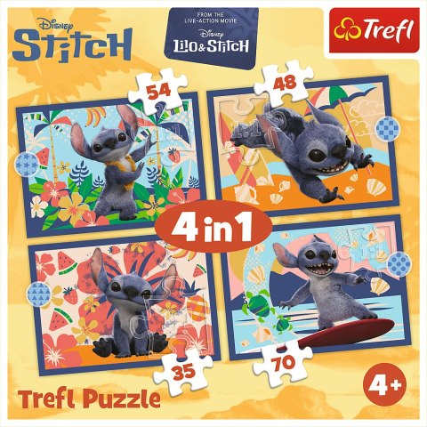 Puzzle - 4w1 (25, 48, 54, 70) - Wakacje na Hawajach - Disney Stitch - Trefl 34666 Trefl Puzzle Puzzle - 4w1 (25, 48, 54, 70) - Wakacje na Hawajach - Disney Stitch - Trefl 34666 Trefl Puzzle