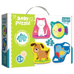 Puzzle - Baby Classic - Zwierzątka - Kot Ryba Pies Ptak - Trefl 36074 Trefl Puzzle