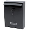 Skrzynka Pocztowa Na Listy Stal Ocynkowana Czarna 32x21,5x8,5cm LEAN
