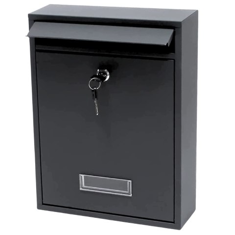 Skrzynka Pocztowa Na Listy Stal Ocynkowana Czarna 32x21,5x8,5cm LEAN Skrzynka Pocztowa Na Listy Stal Ocynkowana Czarna 32x21,5x8,5cm LEAN