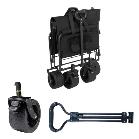 Wózek Ogrodowy Plażowy Transportowy Składany Czarny 120L LEAN Wózek Ogrodowy Plażowy Transportowy Składany Czarny 120L LEAN