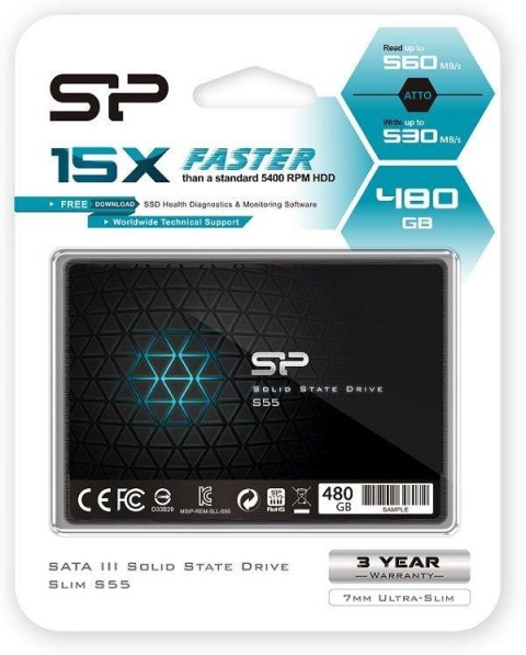 Dysk SSD Silicon Power S55 480GB 2.5" SATA3 (560/530) 7mm Silicon Power