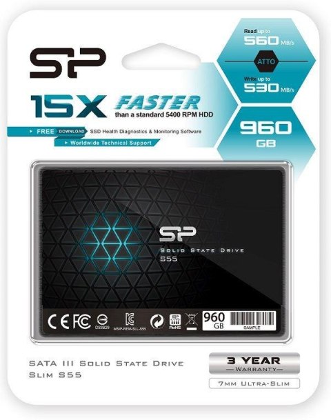 Dysk SSD Silicon Power S55 960GB 2.5" SATA3 (560/530) 7mm Silicon Power