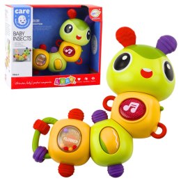 Interaktywna Gąsienica Sensoryczna Muzyczna Grzechotka Gryzak Obrotowa 360° LEAN Toys