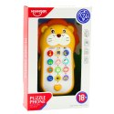 Interaktywny Telefon Edukacyjny Dla Malucha Dźwięki Melodie Lew Żółty LEAN Toys