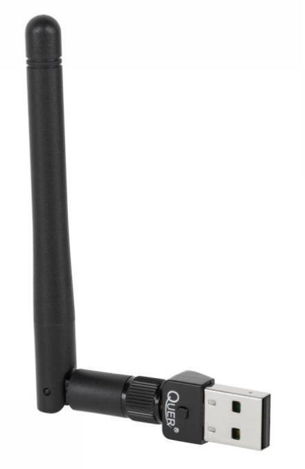 Karta sieciowa WIFI 802.11 b/g/n USB Quer z anteną Quer Karta sieciowa WIFI 802.11 b/g/n USB Quer z anteną Quer