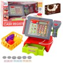 Kasa Sklepowa Dla Dzieci Akcesoria Koszyk Owoce Światła Dźwięki Czerwona LEAN Toys