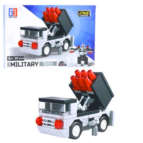 Klocki Konstrukcyjne 2w1 Pojazdy Wojskowe Środki Transportu Robot LEAN TOYS Klocki Konstrukcyjne 2w1 Pojazdy Wojskowe Środki Transportu Robot LEAN TOYS