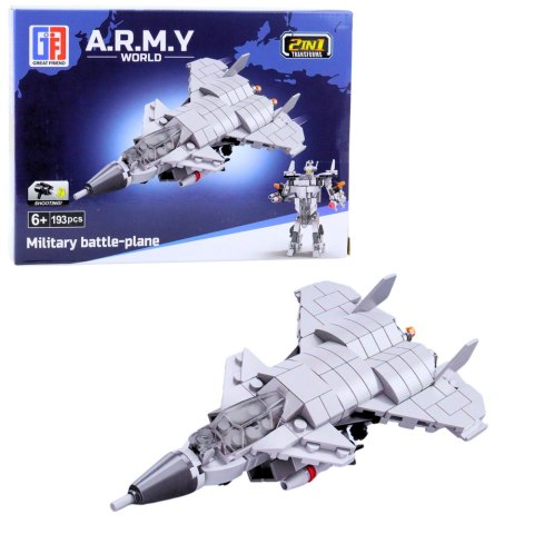 Klocki Konstrukcyjne Armia Wojsko Militarne Środki Transportu Robot 2w1 LEAN TOYS Klocki Konstrukcyjne Armia Wojsko Militarne Środki Transportu Robot 2w1 LEAN TOYS