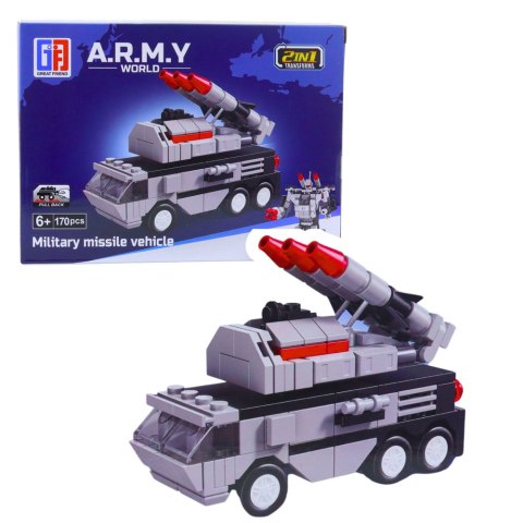 Klocki Konstrukcyjne Armia Wojsko Militarne Środki Transportu Robot 2w1 LEAN TOYS Klocki Konstrukcyjne Armia Wojsko Militarne Środki Transportu Robot 2w1 LEAN TOYS