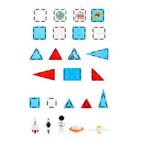 Klocki Konstrukcyjne Magnetyczne Okienka Kosmiczne 58 el. LEAN Toys