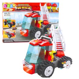 Klocki Konstrukcyjne Pojazd Strażacki Wóz z Drabiną 67 el. LEAN TOYS