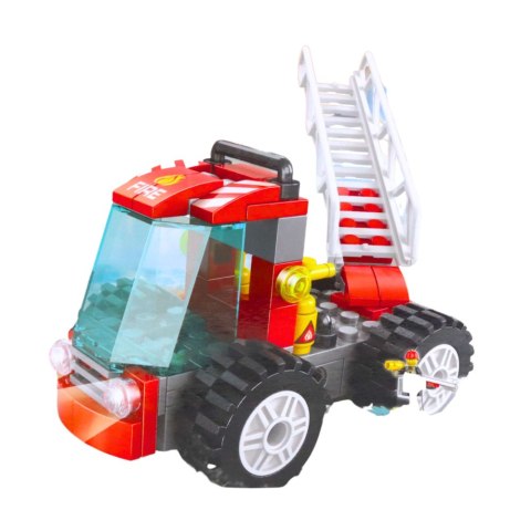 Klocki Konstrukcyjne Pojazd Strażacki Wóz z Drabiną 67 el. LEAN TOYS Klocki Konstrukcyjne Pojazd Strażacki Wóz z Drabiną 67 el. LEAN TOYS