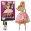 Lalka Anlily W Eleganckiej Sukni Balowej Złoto Różowa Dodatki LEAN Toys