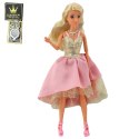 Lalka Anlily W Eleganckiej Sukni Balowej Złoto Różowa Dodatki LEAN Toys