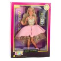 Lalka Anlily W Eleganckiej Sukni Balowej Złoto Różowa Dodatki LEAN Toys